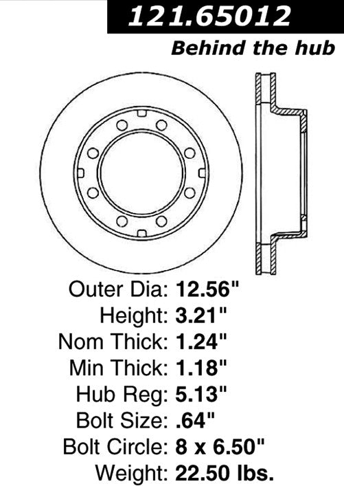 Centric Parts Disc Brake Rotor with Non-Directional Finishes 121.65012