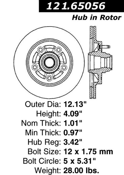 Centric Parts Disc Brake Rotor Standard with Non-Directional Finishes for 1997-1999 Ford F-150 121.65056