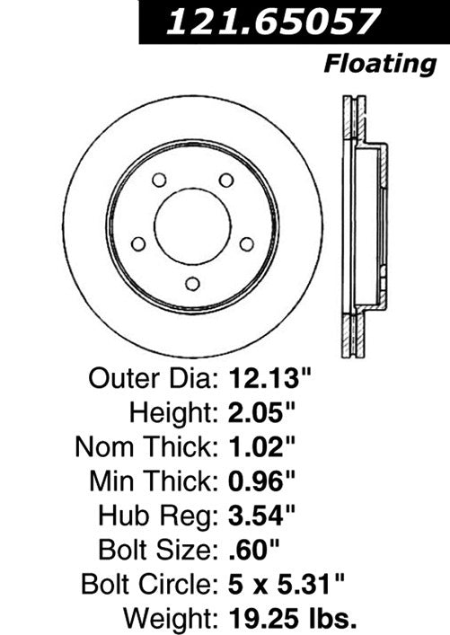 Centric Parts Disc Brake Rotor with Non-Directional Finishes