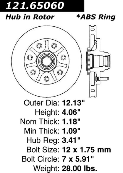 Centric Parts Disc Brake Rotor Standard with Non-Directional Finishes for 2000-2003 Ford F-150, 2004 Ford F-150 Heritage, 1997-1999 Ford F-250 121.65060