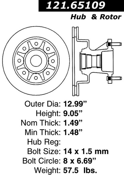 Centric Parts Disc Brake Rotor Standard with Non-Directional Finishes for 2003-2004 Ford F-350 Super Duty 121.65109