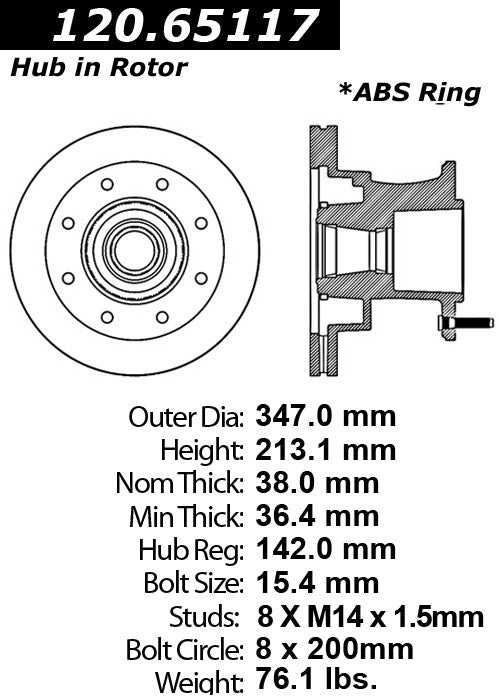 Centric Parts Disc Brake Rotor Standard with Non-Directional Finishes for 2005-2007 Ford F-350 Super Duty 121.65117
