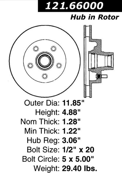 Centric Parts Disc Brake Rotor Standard Non-Directional Finishes for 1971-1992 Buick Models 121.66000