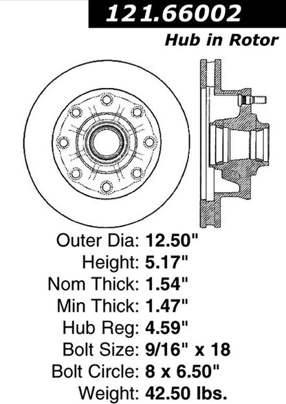 Centric Parts Disc Brake Rotor Standard with Non-Directional Finishes for 1974-1996 Chevrolet and GMC Trucks 121.66002