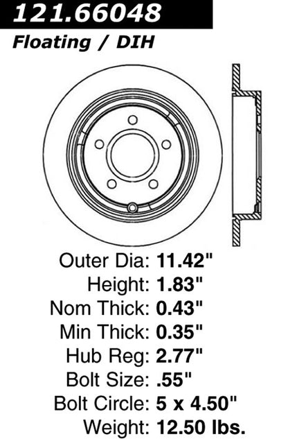 Centric Parts Disc Brake Rotor Standard with Non-Directional Finishes for 2002-2007 Buick Rendezvous, 2002-2004 Chevrolet Venture, 2001-2005 Pontiac Aztek, 2002-2004 Montana, 2002-2004 Oldsmobile Silhouette 121.66048