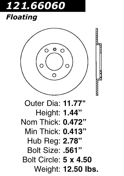 Centric Parts Disc Brake Rotor Standard with Non-Directional Finishes for 2005 Buick Terraza Chevrolet Uplander Pontiac Montana Saturn Relay 121.66060