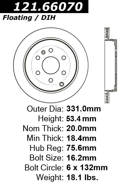 Centric Parts Disc Brake Rotor with Non-Directional Finishes