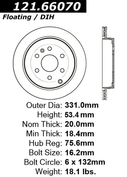 Centric Parts Disc Brake Rotor with Non-Directional Finishes