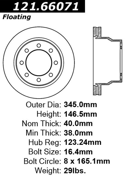 Centric Parts Disc Brake Rotor with Non-Directional Finishes 121.66071