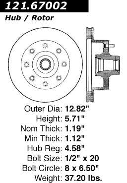 Centric Parts Disc Brake Rotor Standard Non-Directional Finishes for 1975-1977 Dodge B300 1974-1973 B300 Van 1977-1975 D200 1974-1973 Plymouth PB300 1977-1975 121.67002