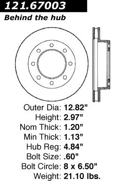 Centric Parts Disc Brake Rotor with Non-Directional Finishes 121.67003