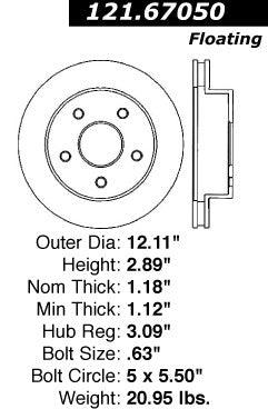 Centric Parts Disc Brake Rotor with Non-Directional Finishes
