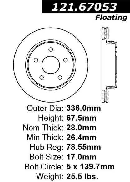 Centric Parts Disc Brake Rotor with Non-Directional Finishes