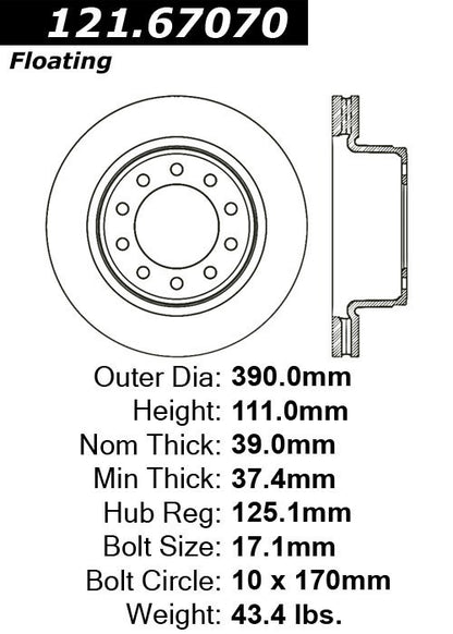 Centric Parts Disc Brake Rotor with Non-Directional Finishes