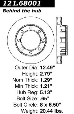 Centric Parts Disc Brake Rotor Standard with Non-Directional Finishes for 1971-1991 Chevrolet GMC Pickup Suburban Van 121.68001