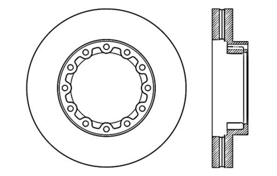 Centric Parts Disc Brake Rotor Standard with Non-Directional Finishes for 2010-2012 Freightliner FL360, 2012-2014 Mitsubishi Fuso Canter FE160/FE180 121.74003