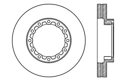 Centric Parts Disc Brake Rotor Standard with Non-Directional Finishes for 2010-2012 Freightliner FL360, 2012-2014 Mitsubishi Fuso Canter FE160/FE180 121.74003