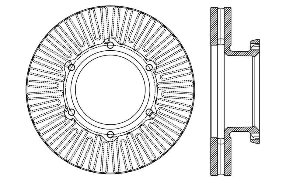 Centric Parts Disc Brake Rotor 195h for 2013-2017 Hino 121.75006