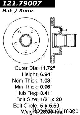 Centric Parts Disc Brake Rotor Standard with Non-Directional Finishes for 1994-1995 Ford Bronco F-150 121.79007