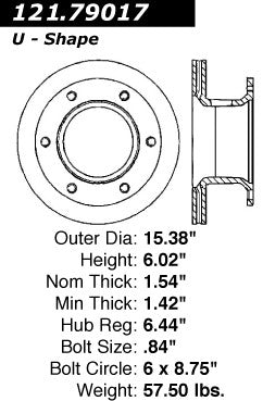 Centric Parts Disc Brake Rotor C-Tek Standard Non-Directional Finishes for Ford 1984-1994 121.79017