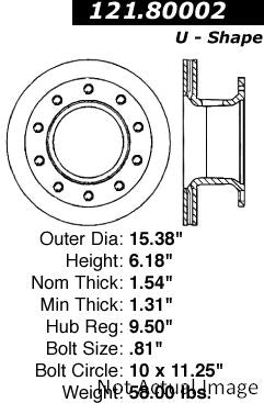 Centric Parts Disc Brake Rotor Standard Non-Directional Finishes for 1980-1996 Chevrolet Kodiak 121.80002