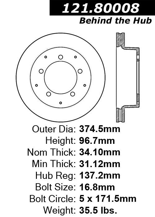 Centric Parts Disc Brake Rotor C-Tek Standard Non-Directional Finishes for Chevrolet 1988-2002 121.80008