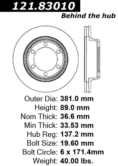 Centric Parts Disc Brake Rotor Standard C-Tek for 1979-1997 121.83010