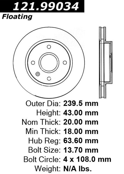 Centric Parts Disc Brake Rotor with Non-Directional Finishes