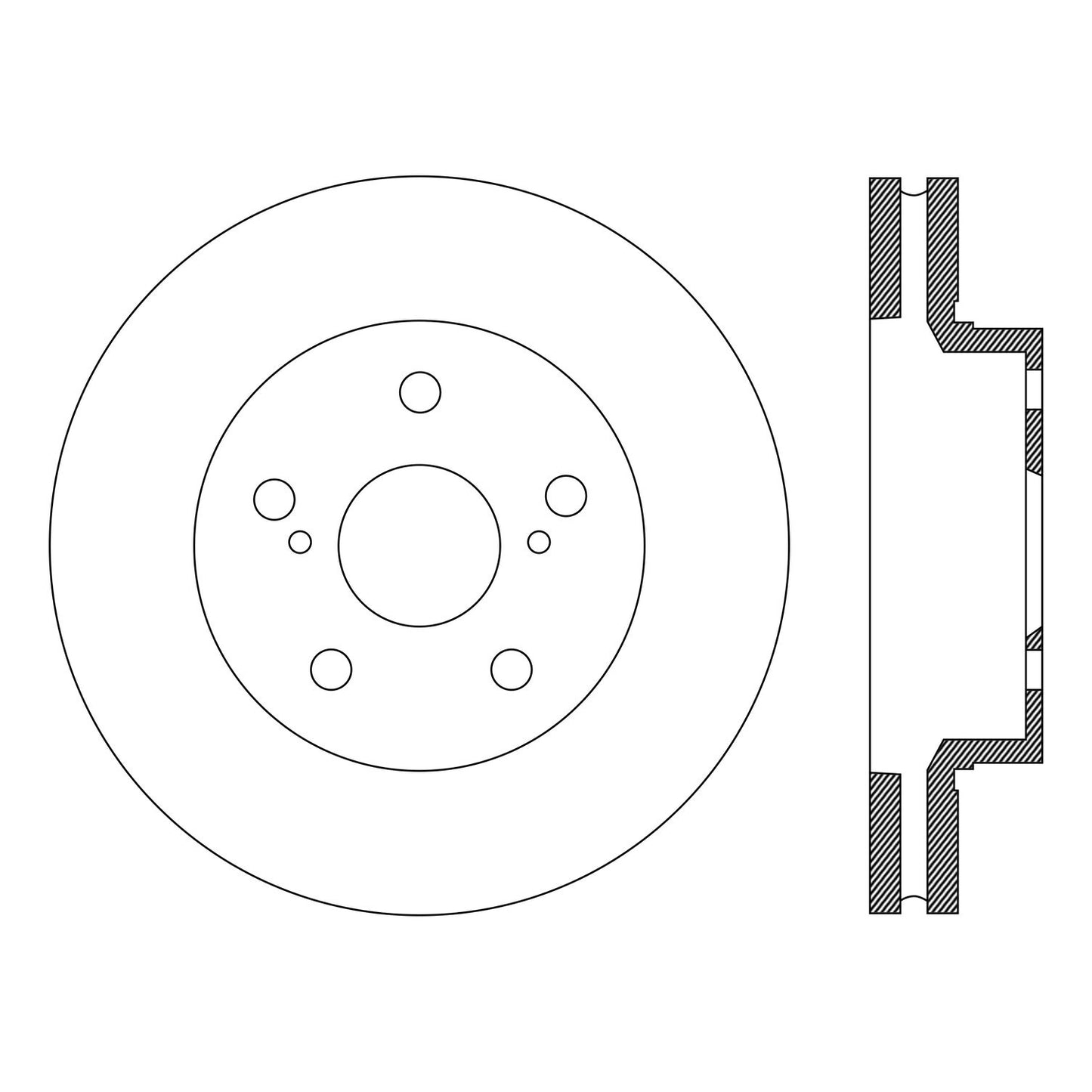 Centric Parts Disc Brake Rotor Standard with Non-Directional Finishes for 2009-2014 Toyota Corolla 121.99064