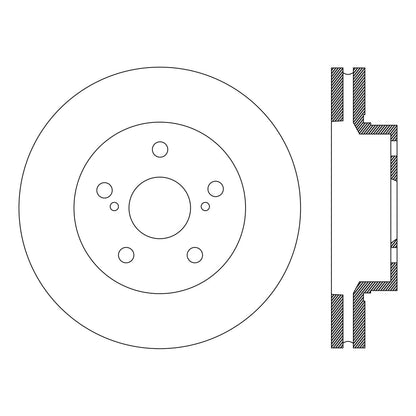 Centric Parts Disc Brake Rotor Standard with Non-Directional Finishes for 2009-2014 Toyota Corolla 121.99064