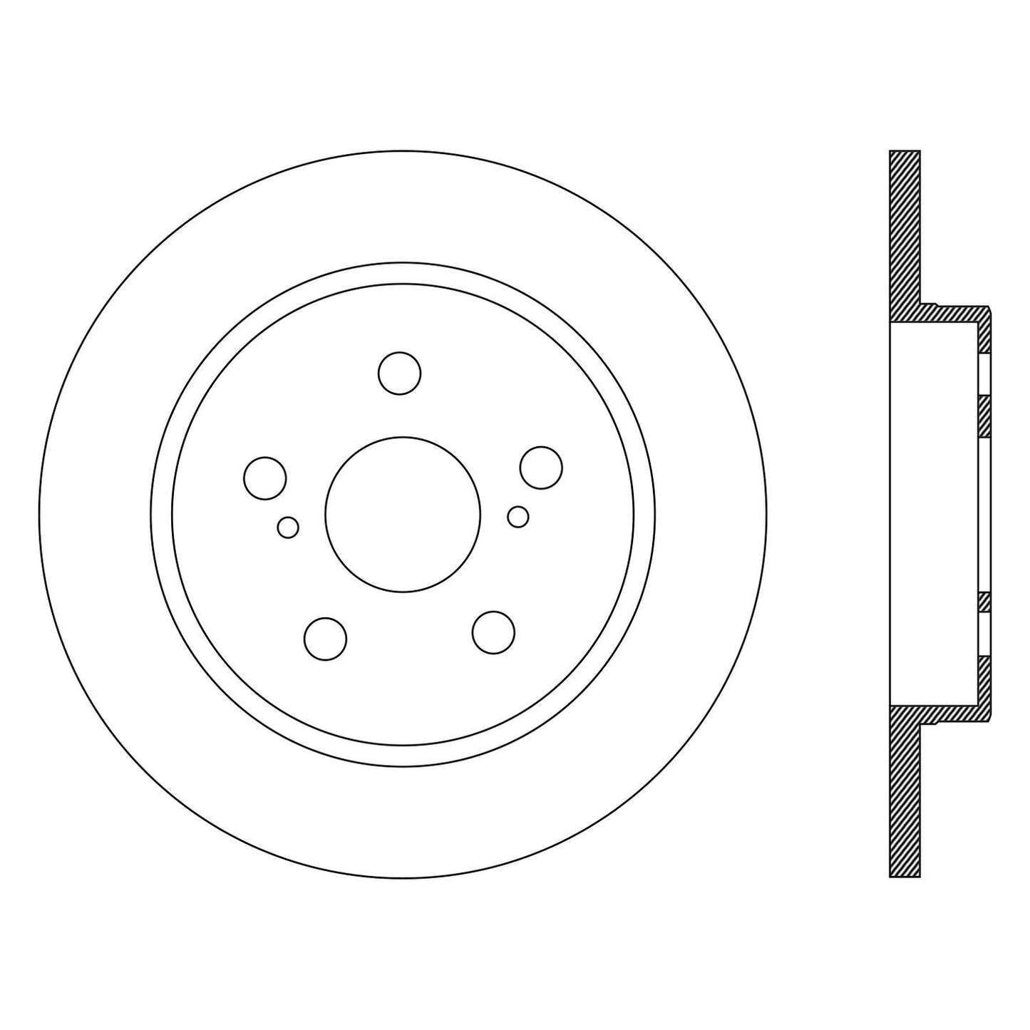 Centric Parts Disc Brake Rotor Standard with Non-Directional Finishes for 2009-2014 Toyota Corolla 121.99065