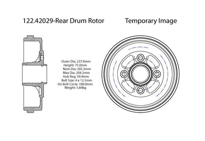 Centric Parts Brake Drum 122.42029