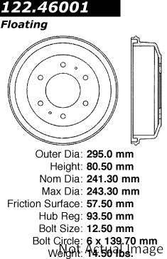 Centric Parts Premium Brake Drum 122.46001
