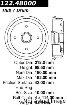 Centric Parts Premium Brake Drum 122.48000