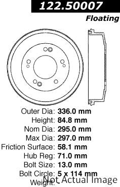 Centric Parts Brake Drum 122.50007