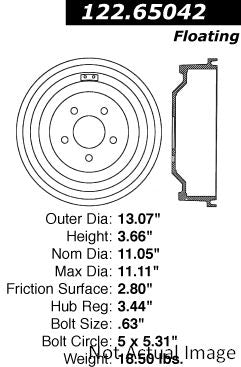 Centric Parts Brake Drum 122.65042