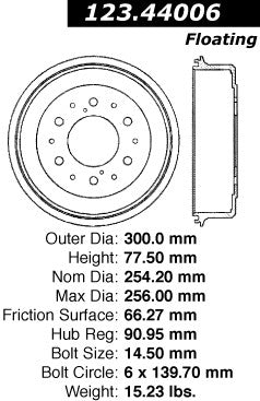 Centric Parts Brake Drum Standard with Non-Directional Finishes for 1985-1984 Toyota 4Runner Pickup 123.44006