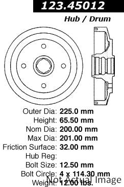Centric Parts Brake Drum Standard with Non-Directional Finishes for 1986-1989 Mazda 323 1987-1989 Mercury Tracer 123.45012
