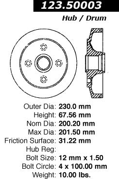C-Tek Standard Brake Drum 123.50003
