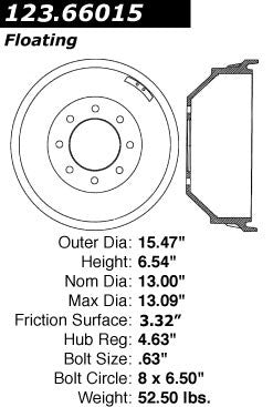 Centric Parts Brake Drum 123.66015