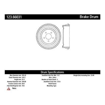 Centric Parts Brake Drum 123.66031
