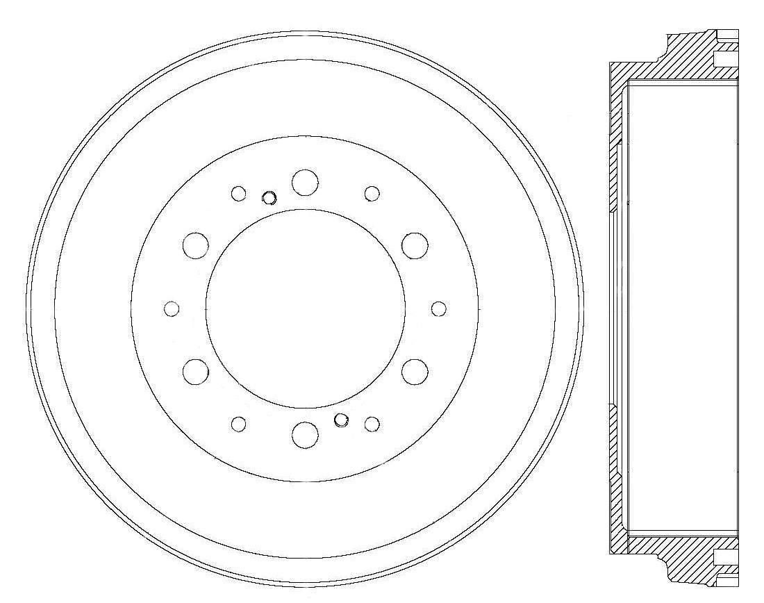 Centric Parts Brake Drum Standard with Non-Directional Finishes for 2006-2017 Toyota Hiace 123.99010