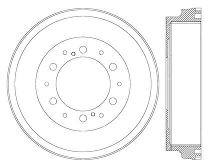 Centric Parts Brake Drum Standard with Non-Directional Finishes for 2006-2017 Toyota Hiace 123.99010
