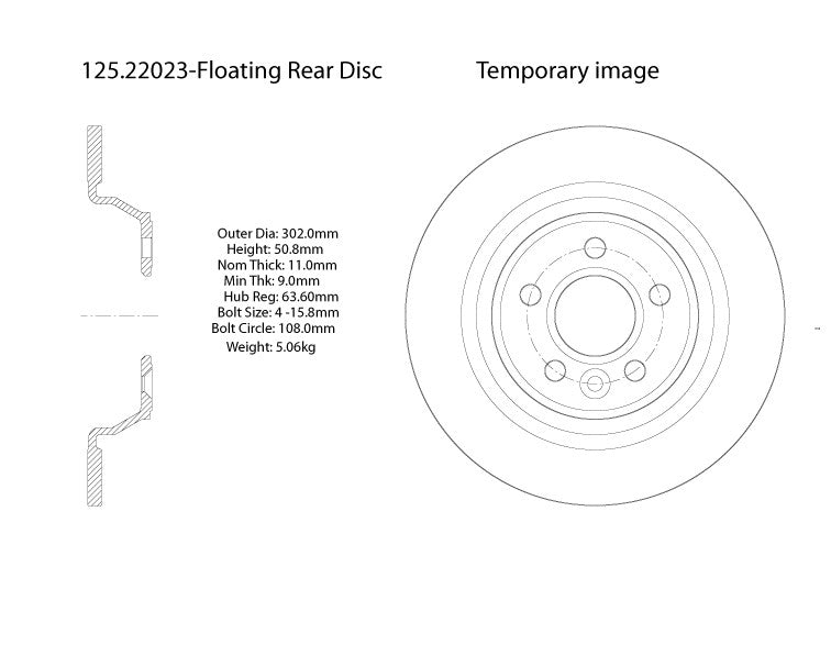 Centric Parts Disc Brake Rotor High Carbon Alloy with Advanced Metallurgy 125.22023