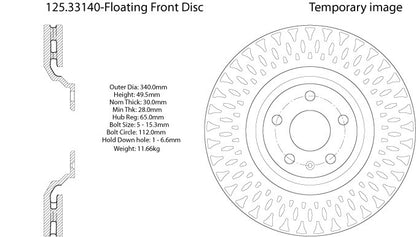 Stoptech Centric Premium High Carbon Brake Rotor 125.33140