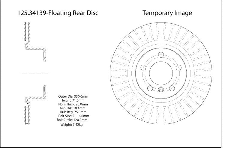 Stoptech Centric Premium High Carbon Brake Rotor 125.34139