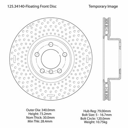Stoptech Centric 14-16 BMW 428i Front Premium Brake Rotor 125.34140