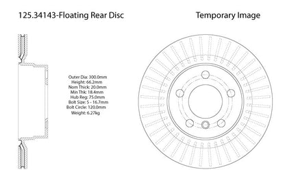 Centric Parts Disc Brake Rotor High Carbon Alloy with Advanced Metallurgy for BMW 2014-2021 125.34143