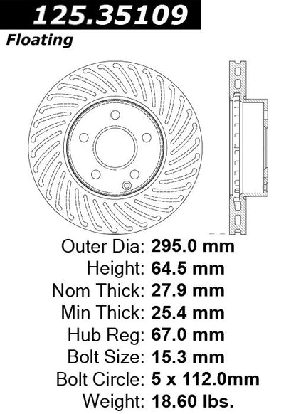 Centric Parts Disc Brake Rotor with Advanced Metallurgy 125.35109