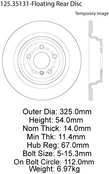 Centric Parts Disc Brake Rotor High Carbon Alloy with Advanced Metallurgy 125.35131